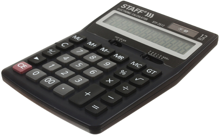 Калькулятор 12-разрядный Staff STF-2512, черный