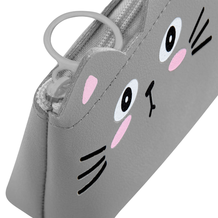 Пенал однокамерный мягкий «Юнландия Юниор», 200*90 мм, Gray Kitty