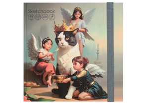 Скетчбук на резинке «Его Величество Кот», 165×165 мм, 48 л.