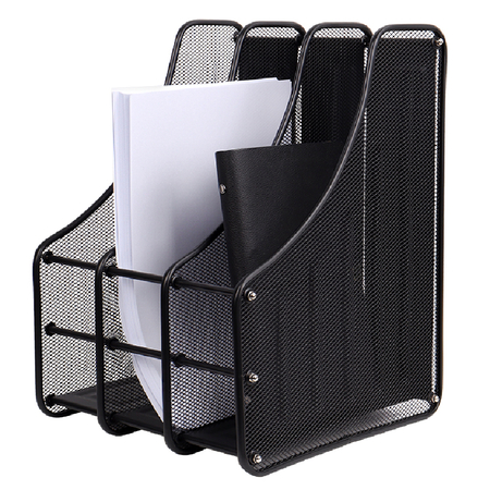 Лоток вертикальный сборный металлический Darvish, 350*270*225 мм, 3 отделения, черный