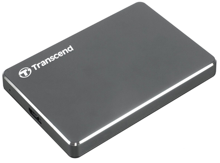 Внешний жесткий диск Transcend StoreJet 25C3N 2.5" (USB 3.1 Gen 1), 1 Tb, корпус алюминий, цвет стальной серый