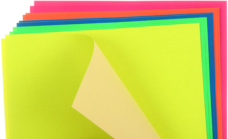 Бумага цветная самоклеящаяся А4 Calligrata, 5 цветов, 10 л. (флуоресцентная)