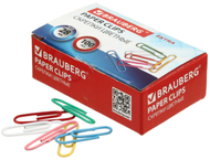 Скрепки цветные полимерные Brauberg Extra Скрепки цветные полимерные Brauberg Extra