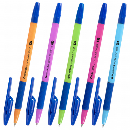 Ручка шариковая Brauberg Ultra GT Color, корпус ассорти, стержень синий