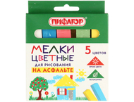 Мелки асфальтовые цветные «Пифагор. Мультики»