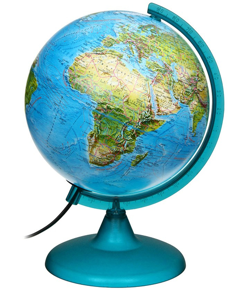 Глобус физико-политический с подсветкой «Глобусный мир», диаметр 210 мм, 1:60 млн