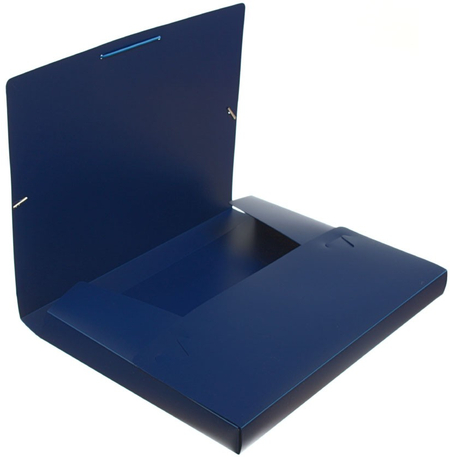 Папка-короб пластиковая на резинке Berlingo, корешок 30 мм, толщина пластика 0,7 мм, синяя