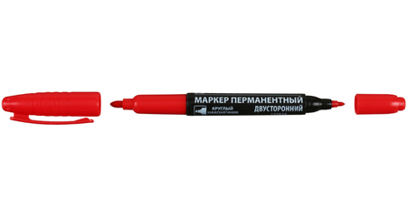 Маркер перманентный Brauberg Double двусторонний, красный Маркер перманентный Brauberg Double двусторонний, красный