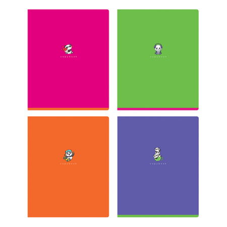 Тетрадь общая А5, 60 л. на скобе BG «Банда-Панда», 162*205 мм, клетка, ассорти