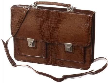 Портфель деловой из натуральной кожи «Кинг» 1069, 360*260*50 мм, рифленый, коричневый Портфель деловой из натуральной кожи «Кинг» 1069, 360*260*50 мм, рифленый, коричневый