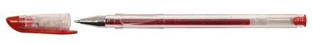 Ручка гелевая Gel Pen, корпус прозрачный, стержень красный
