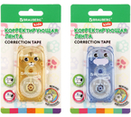 Корректирующий роллер Brauberg Kids, 5 мм×8 м, «Зверята», ассорти