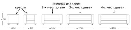 Диван офисный «Аполло», двухместный, черный (Euroline 9100)