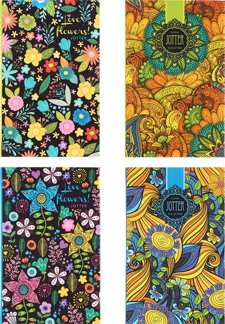 Блокнот Floral Jotter Collection, 128*205 мм, 80 л., линия, ассорти