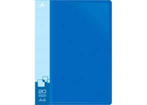 Папка пластиковая на 20 файлов «Бюрократ», толщина пластика 0,6 мм, синяя