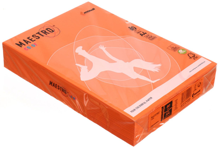 Бумага офисная цветная Maestro, А4 (210*297 мм), 80 г/м2, 500 л., оранжевая