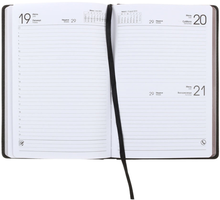 Ежедневник датированный на 2019 год Silver Classic, 145*210 мм, 176 л., черный