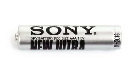 Батарейка солевая Sony Carbon Zinc, ААА, R03, 1.5V (в полиэтиленовой упаковке по 4 шт., но цена за 1 шт.)