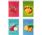 Блокнот на гребне ARTspace (А7), 65*100 мм, 40 л., клетка, Colorful Fruits, ассорти