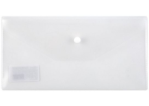 Папка-конверт пластиковая на кнопке Informat С6 (А6), толщина пластика 0,18 мм, прозрачная