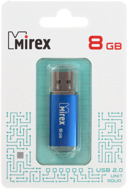 Флэш-накопитель Mirex Unit, 8Gb, корпус синий