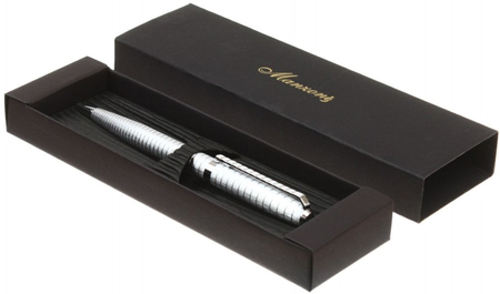 Ручка подарочная шариковая Manzoni Viareggio, корпус серебристый