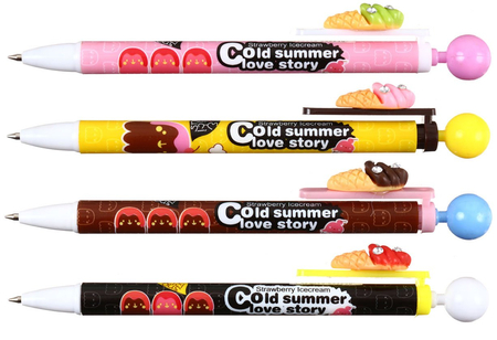 Ручка шариковая детская одноразовая с фигуркой, стержень синий, «Мороженое», ассорти (цена за 1 шт.) Ручка шариковая детская одноразовая с фигуркой, стержень синий, «Мороженое», ассорти (цена за 1 шт.)