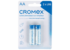 Батарейки щелочные Cromex, АА, LR6, 1.5V, 2 шт. Батарейки щелочные Cromex, АА, LR6, 1.5V, 2 шт.