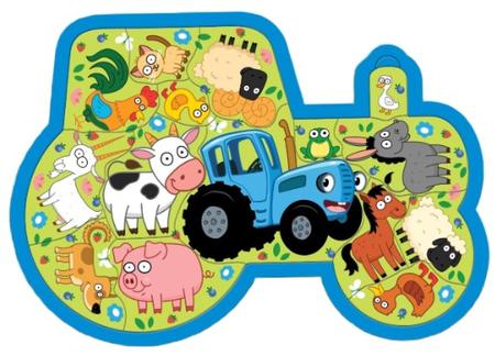Пазл на подложке «Зверята на ферме и Синий трактор», 15 деталей Пазл на подложке «Зверята на ферме и Синий трактор», 15 деталей