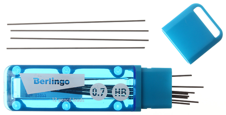 Грифели для автоматических карандашей Berlingo, толщина грифеля 0,7 мм, твердость ТМ, 12 шт. (корпус ассорти)