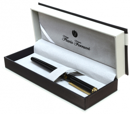Ручка подарочная перьевая Classico Flavio Ferrucci, корпус черный