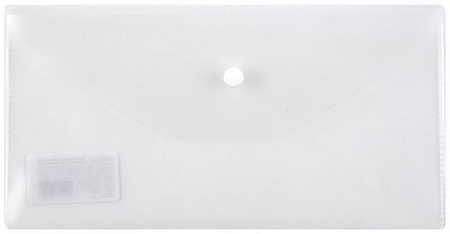 Папка-конверт пластиковая на кнопке Informat С6 (А6), толщина пластика 0,18 мм, прозрачная