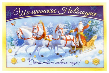 Наклейка на бутылку новогодняя, 12*8 см, «Шампанское новогоднее» Наклейка на бутылку новогодняя, 12*8 см, «Шампанское новогоднее»