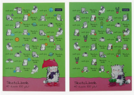 Скетчбук на склейке Hatber, 145*210 мм, 40 л., «Приключения кота Пирожка», ассорти Скетчбук на склейке Hatber, 145*210 мм, 40 л., «Приключения кота Пирожка», ассорти