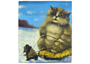Картина «Зимние каникулы» (Стратович В.В.), 30×25 см, холст, масло Картина «Зимние каникулы» (Стратович В.В.), 30×25 см, холст, масло