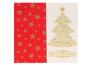 Салфетки сервировочные Bouquet Original, 33×33 см, 20 шт., «Золотая ель + Красный»