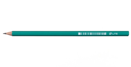 Карандаш чернографитный пластиковый Lite, твердость грифеля ТМ, без ластика, корпус зеленый