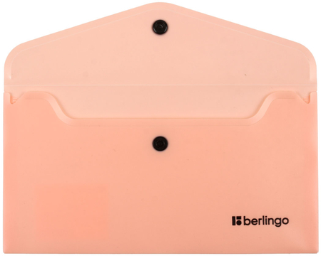 Папка-конверт пластиковая на кнопке Berlingo Instinct С6 (А6), толщина пластика 0,20 мм, фламинго