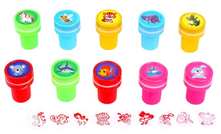 Набор детских печатей пластиковых Sima-Land, 10 шт., «Друзья»