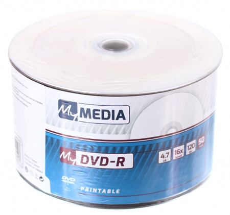 Компакт-диск DVD-R MyMedia Printable, 16x, 50 шт., в тубе