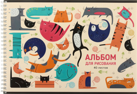Альбом для рисования А4 «Полиграф Принт», 40 л., «Кошачьи забавы» Альбом для рисования А4 «Полиграф Принт», 40 л., «Кошачьи забавы»