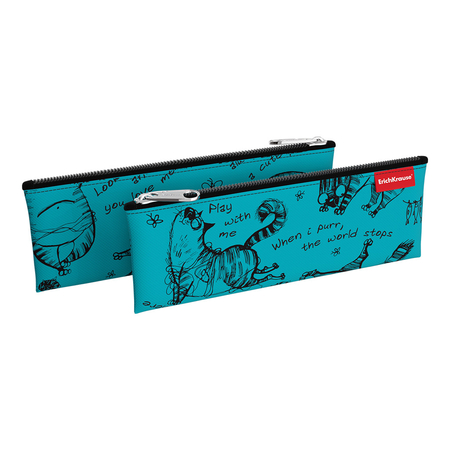 Пенал конверт ErichKrause, 220*90 мм, Zen Cats, Turquoise, ассорти Пенал конверт ErichKrause, 220*90 мм, Zen Cats, Turquoise, ассорти