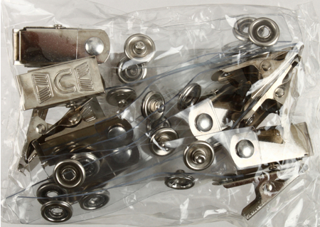 Клип для бейджа на ремешке «Комус», 10 шт., пластик + металл (без булавки)