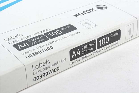 Бумага самоклеящаяся для изготовления этикеток Xerox, А4, 1 шт., 210*297 мм, 100 л.