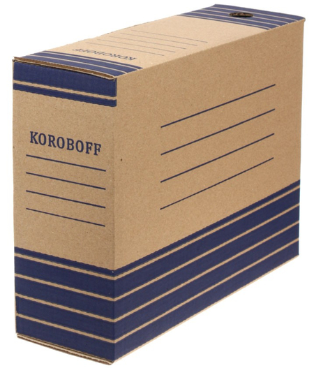 Короб архивный из гофрокартона, корешок 100 мм, 320*100*240 мм, бурый Короб архивный из гофрокартона, корешок 100 мм, 320*100*240 мм, бурый