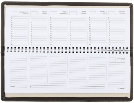 Планинг недатированный со скрытым гребнем Silver Classic, 115*315 мм, 56 л., серый