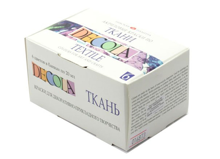 Краски акриловые по ткани Decola, 6 цветов*20 мл