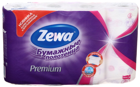 Полотенца бумажные Zewa Premium (в рулоне), 4 рулона, ширина 230 мм, Decor, цветные Полотенца бумажные Zewa Premium (в рулоне), 4 рулона, ширина 230 мм, Decor, цветные