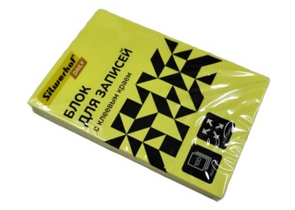 Бумага для заметок с липким краем Silwerhof Daily, 51×76 мм, 1 блок×100 л., желтая, неон