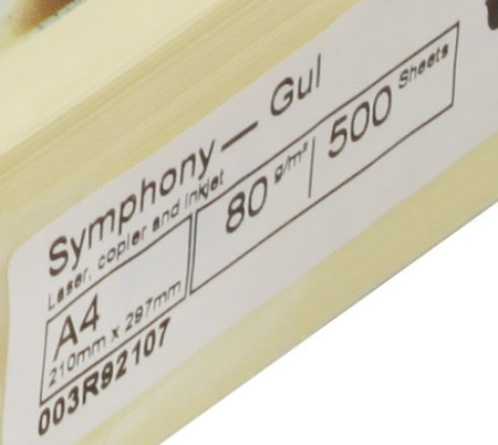 Бумага офисная цветная Xerox Symphony , А4 (210*297 мм), 80 г/м2, 500 л., бледно-желтая